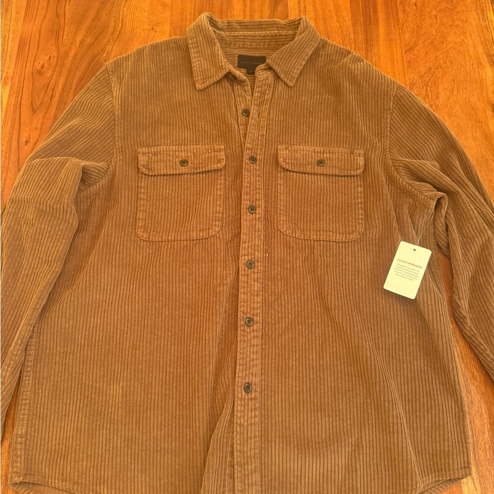 Lucky Brand Brown Corduroy Button-Up Shirt
